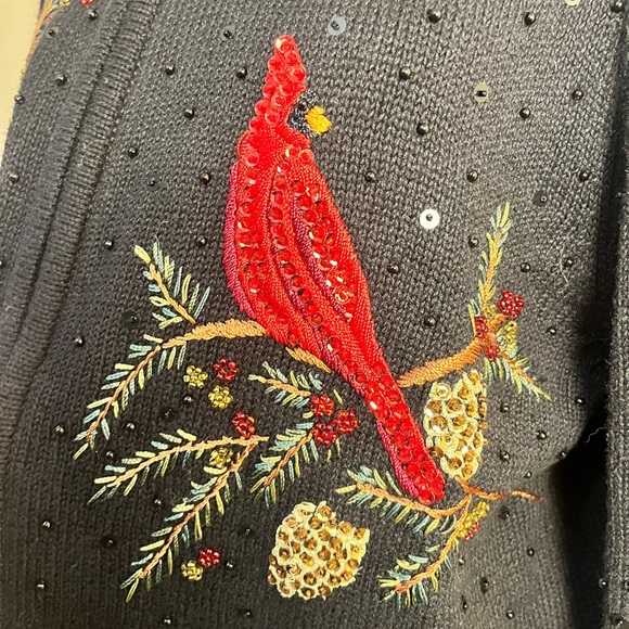 Vintage Cardigan Sweater Size L - ❤️Holiday Cardinal - Picture 6 of 10